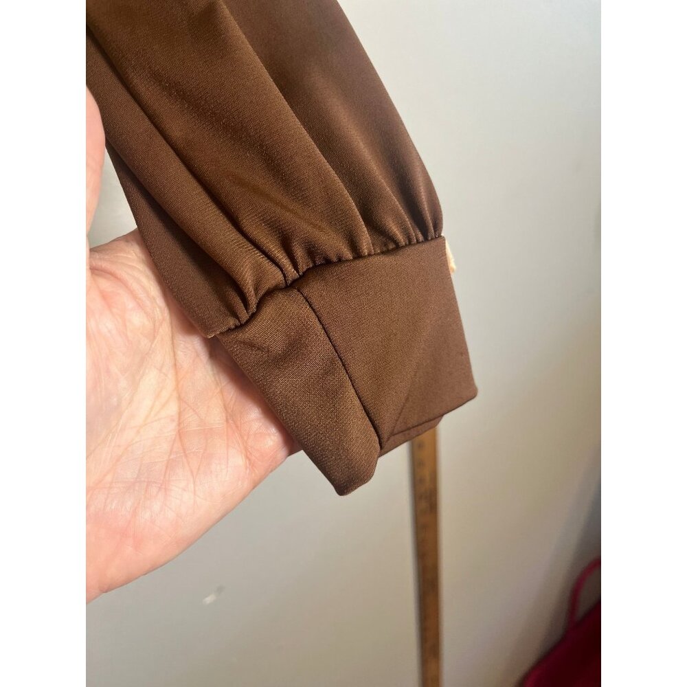 Forever 21 Babydoll Crop Top Brown S Retro Boho Indie Folk Festival Concert Chic - Picture 6 of 7
